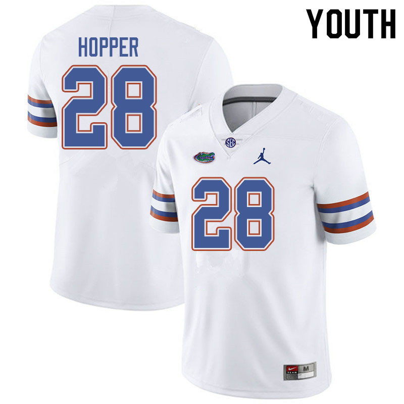 Jordan Brand Youth #28 Ty'Ron Hopper Florida Gators College Football Jerseys Sale-White - Click Image to Close